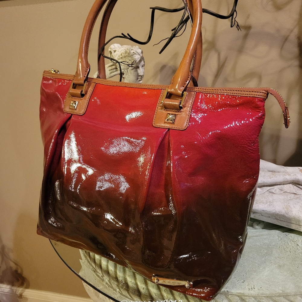 L.A.M.B. by Gwen Stefani Leather Ombre Tote Designer Travel Bag Luxury $591